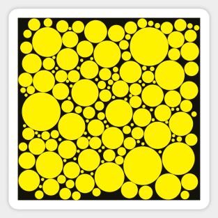 yellow pop art polka dots on black Sticker